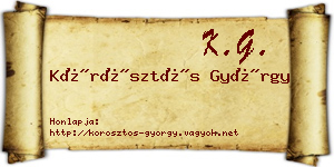 Körösztös György névjegykártya