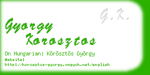 gyorgy korosztos business card